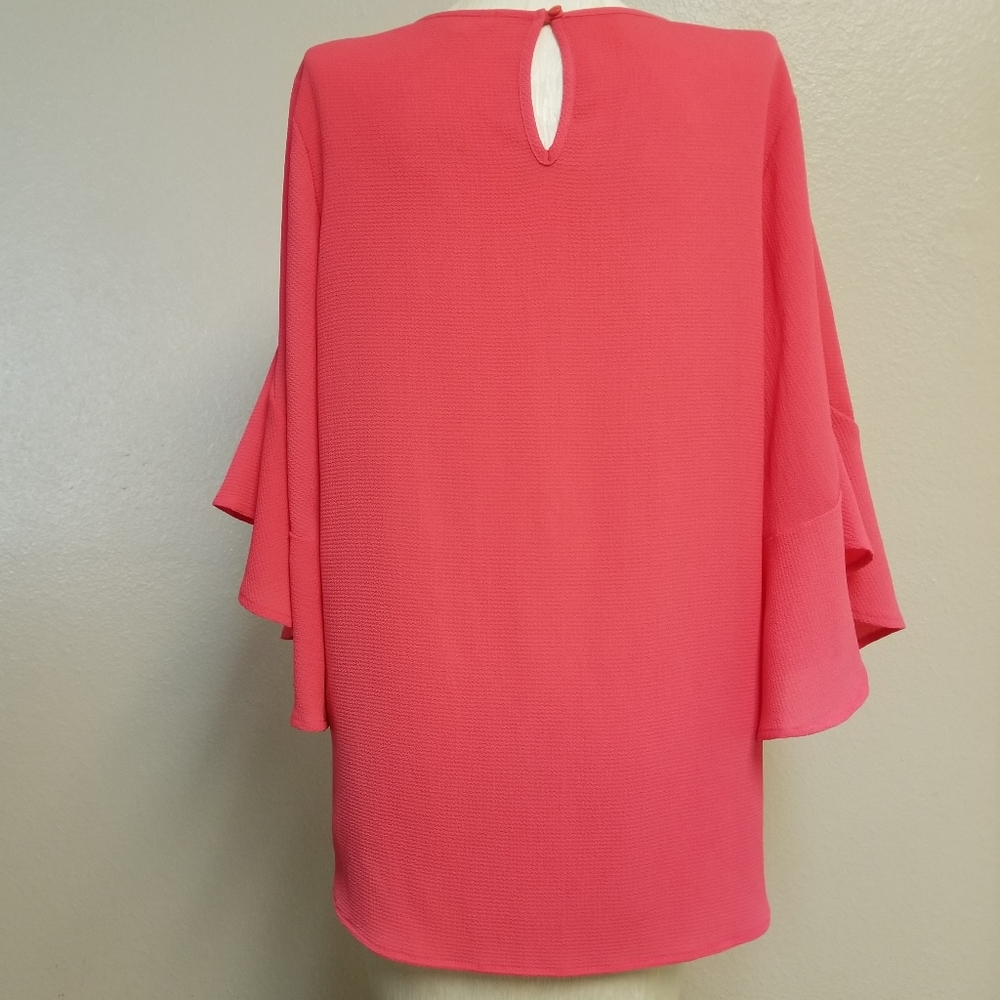 Pleione Bell Sleeve Pebble Crepe Blouse - Picture 3 of 8